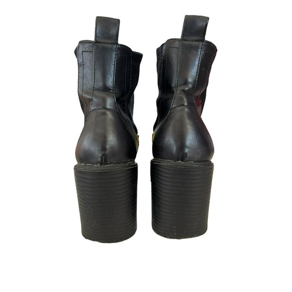 Madden Girl Women's Y2K Black Chunky Ankle Boots Size 7 Zip Up Front Grunge Goth - Picture 3 of 6